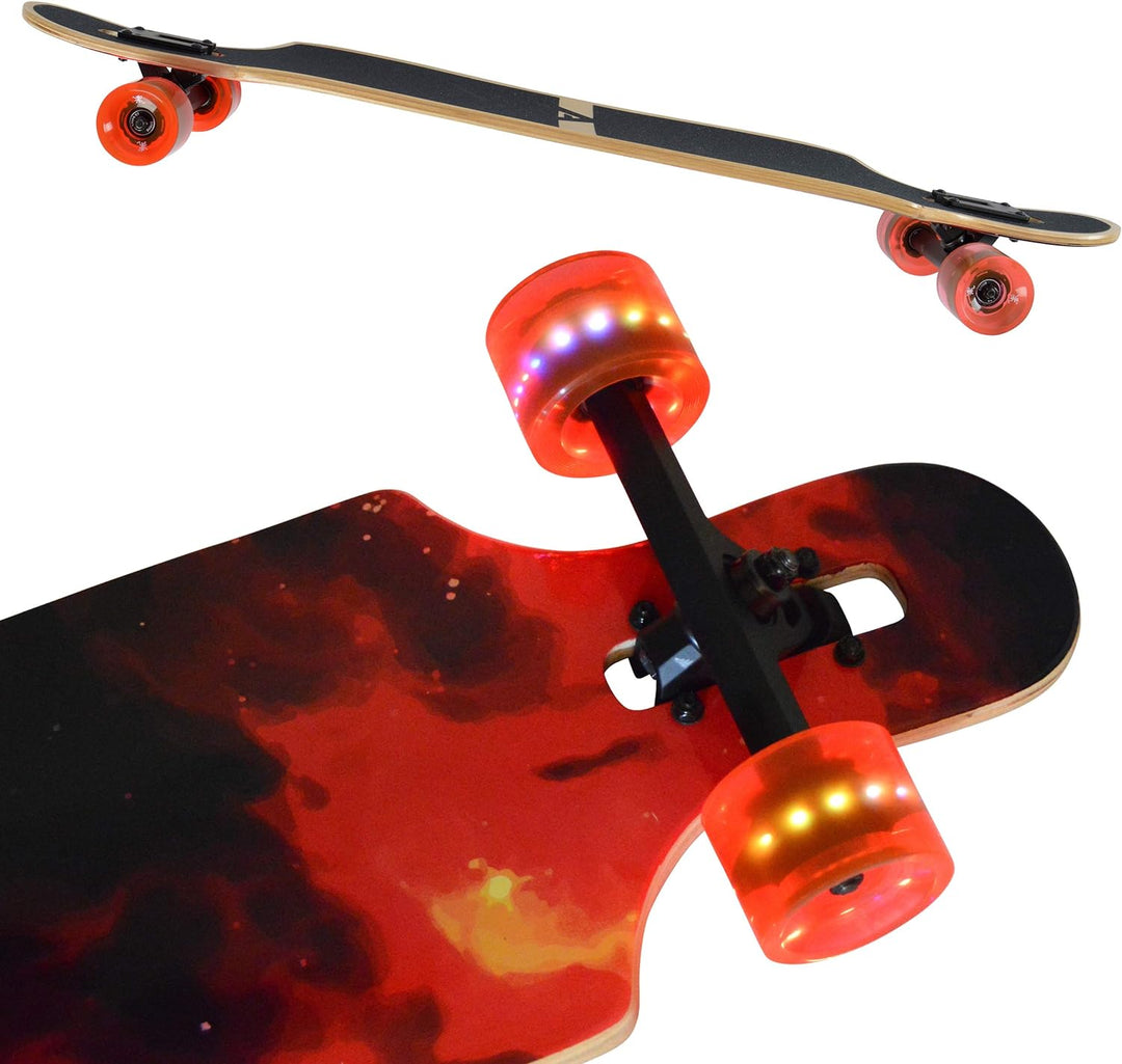 Apollo Longboard, Komplettboard mit High Speed ABEC Kugellagern, Drop Through, Freeride, Skaten, Cru
