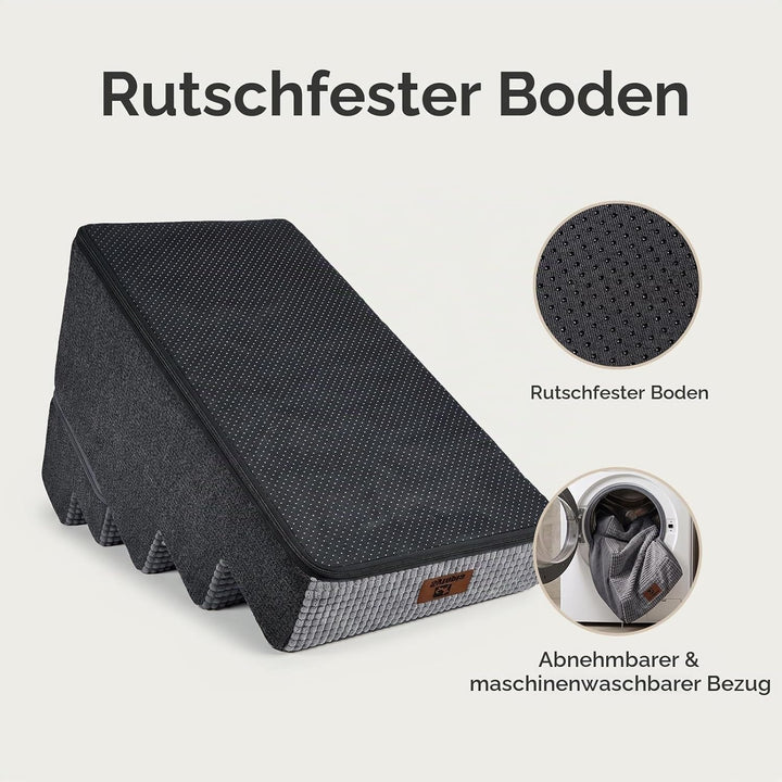 Sytopia Haustiertreppe, 5 Stufen, Hochelastischer Schwamm, Waschbar Bezug, Hundetreppe Für Kleine Hu