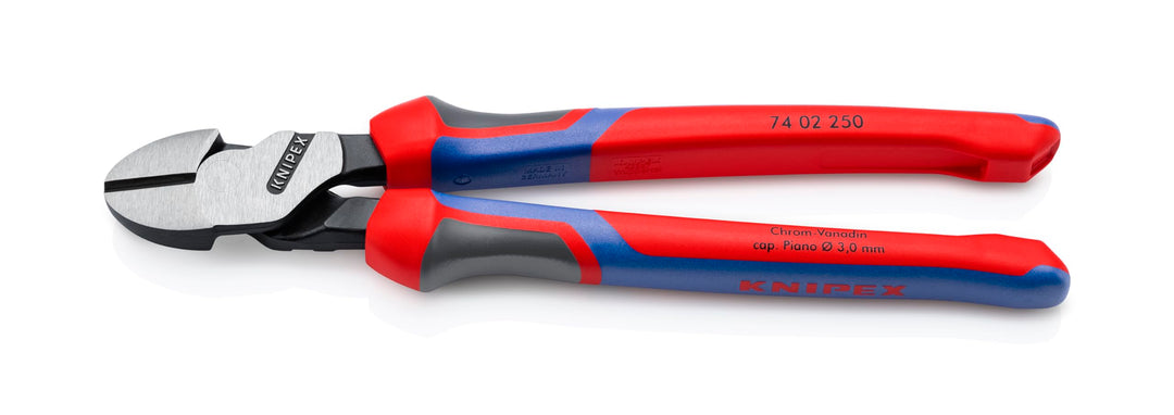 Knipex Kraft-Seitenschneider schwarz atramentiert, mit Mehrkomponenten-Hüllen 250 mm 74 02 250 atram