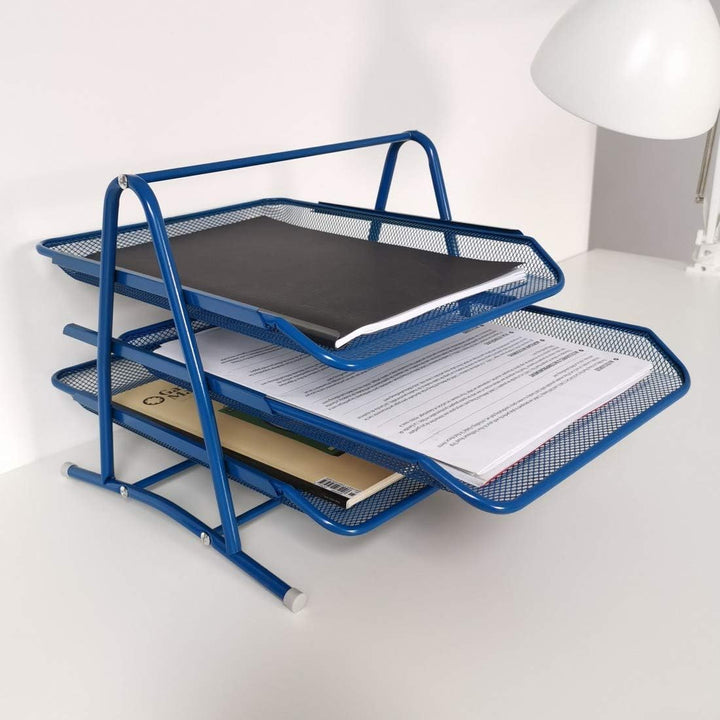 Leviatan Metall Ablage Ablagefächer | Büro Organizer Schreibtisch | Schubladen für Dokumente | 3 Sch