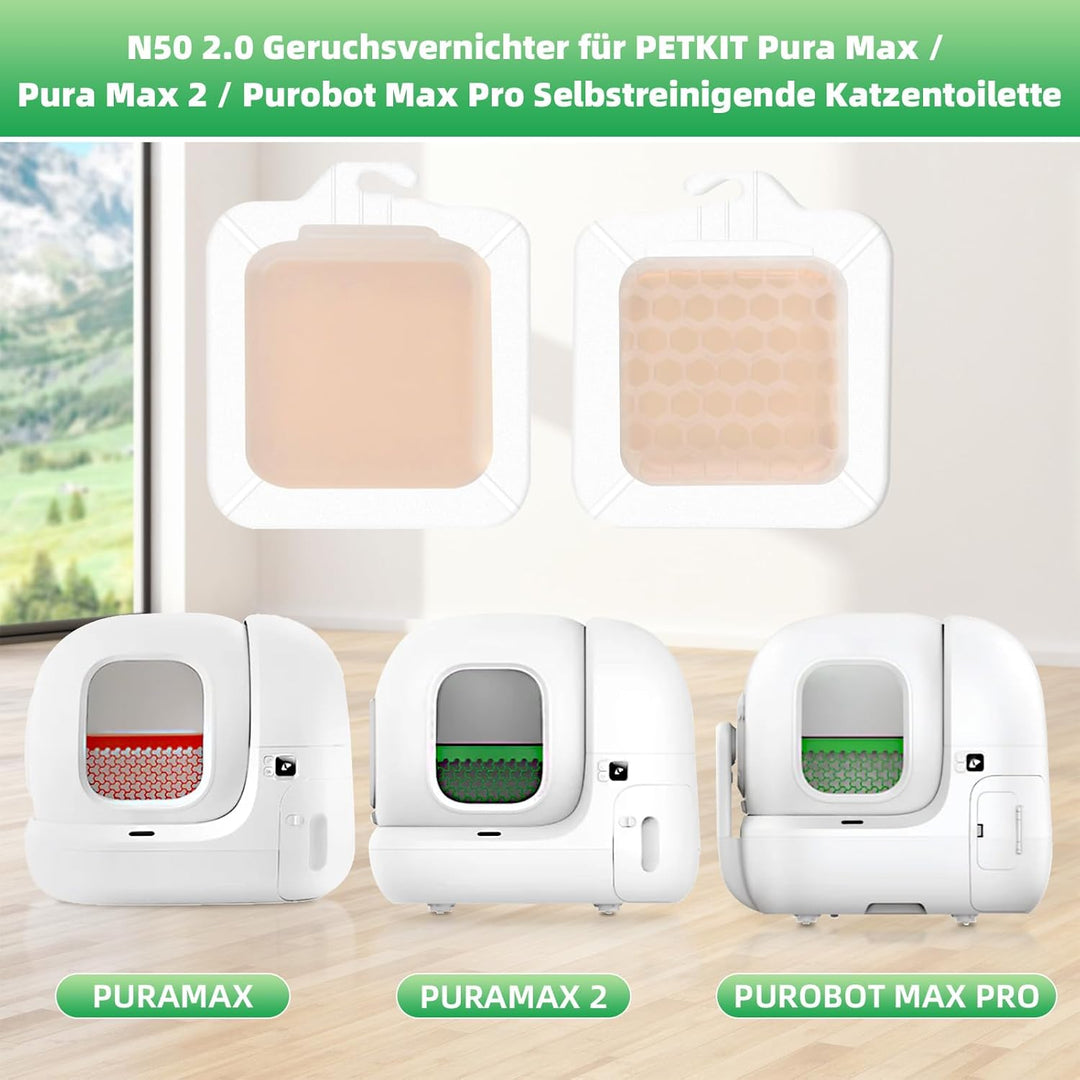 6 Stück N50 2.0 Geruchsvernichter für PETKIT Pura Max/Pura Max 2 / Purobot Max Pro Selbstreinigende