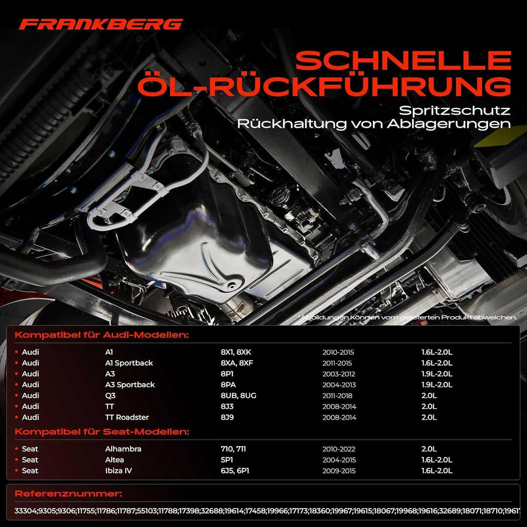 Frankberg Ölwanne für A1 8X1 8XK A3 8P1 Q3 TT A-l-h-a-m-b-r-a 710 711 Altea 5P1 Ibiza IV 6J5 Leon 1P