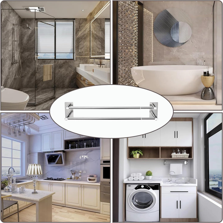 Raoot Handtuchhalter ohne Bohren erforderlich Badezimmer-Handtuchstange 40-74 cm einziehbare Selbstk