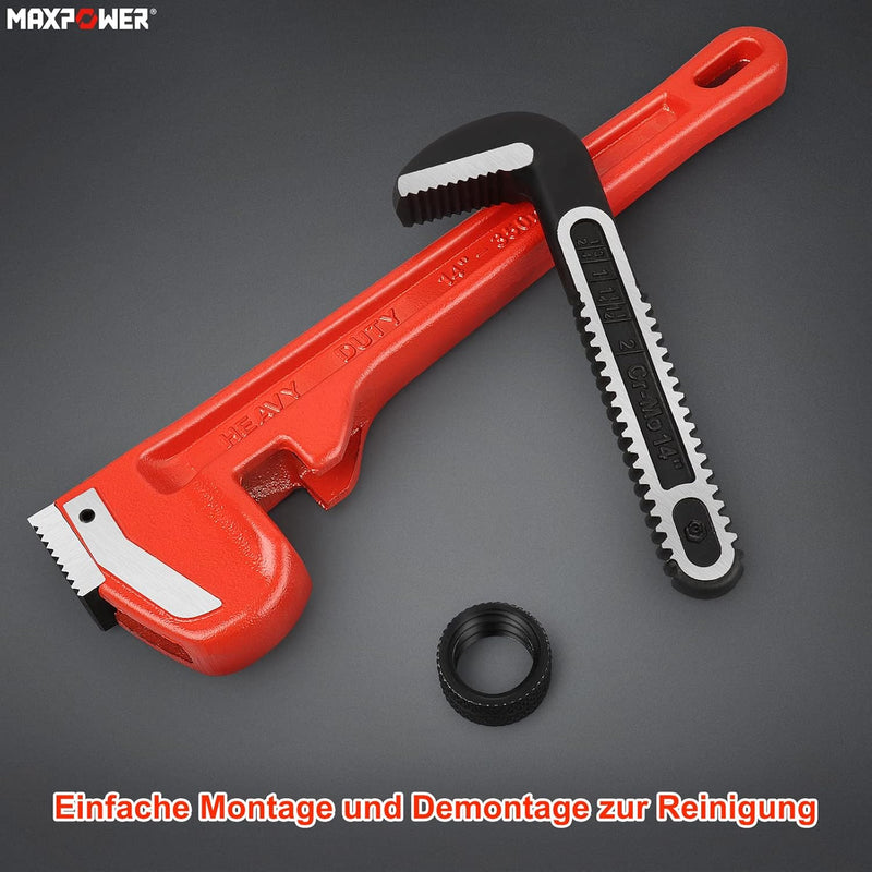 MAXPOWER 2 Stücke Rohrzangen Set 250mm/350mm rohrzange profi Wasserpumpenzange Rohrreparaturwerkzeug
