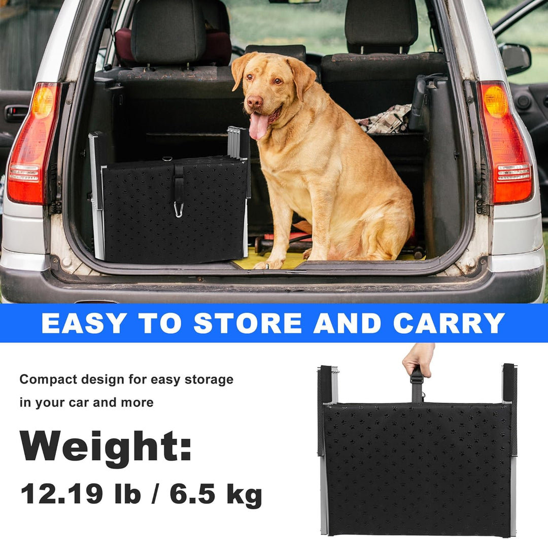 Hundetreppe Auto Klappbar- Hundetreppen Grosse Hunde [bis 113kg] - Gelenkschonende Einstiegshilfe Hu