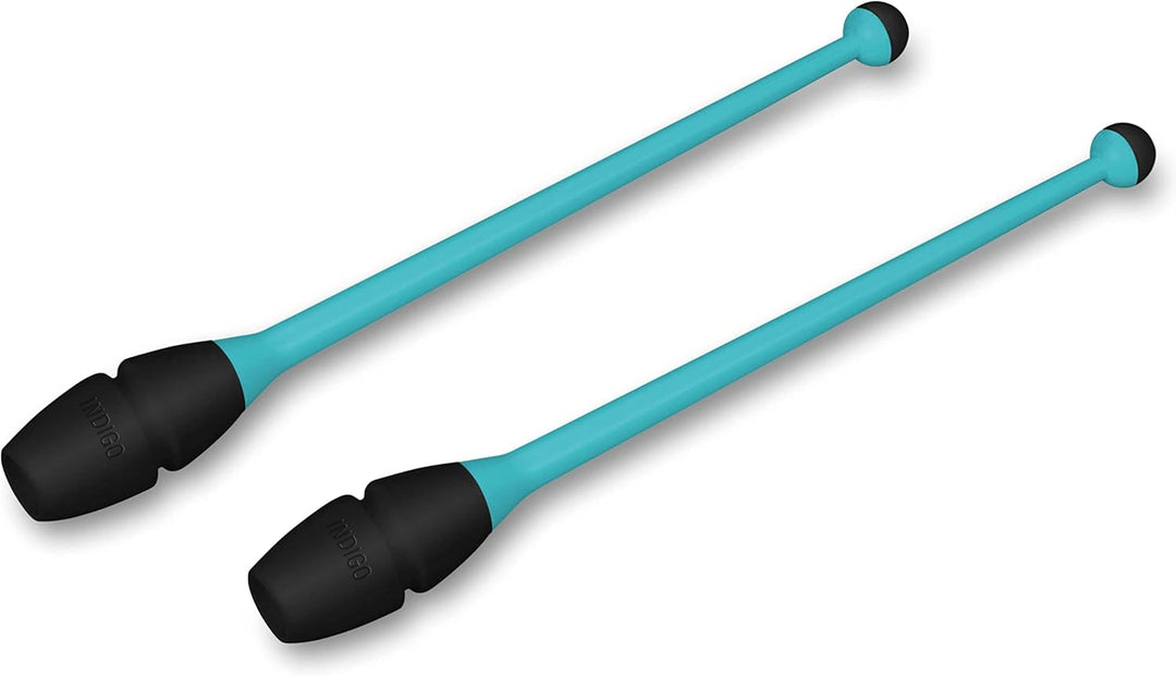 DRUNA Einsteckbare Keulen für Rhythmische Sportgymnastik Indigo 36 cm Türkis-Schwarz, Türkis-Schwarz