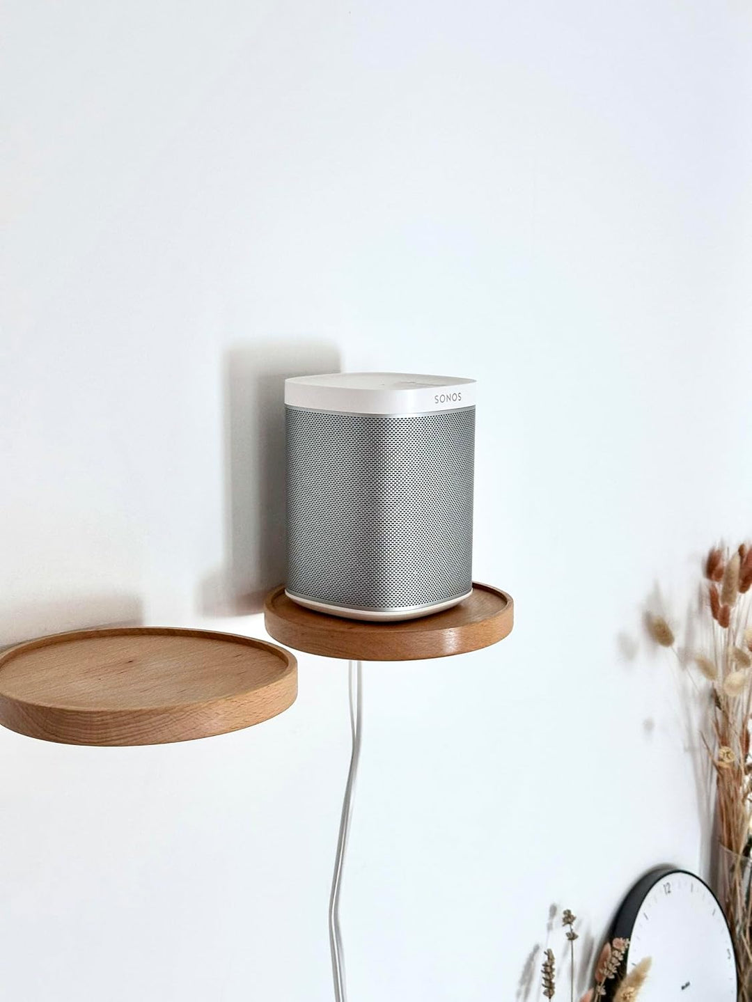 anaan Coracle Wandregal rund Schweberegal Holz Kleine Regale Wandablagen Deko Regal Pflanzenregal Ho