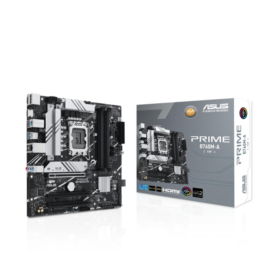 ASUS PRIME B760M-A-CSM Business Mainboard Sockel Intel LGA 1700 (Intel B760, mATX, DDR5 Speicher, 2x