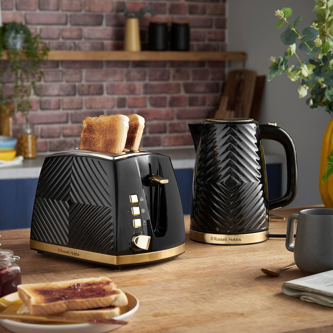 Russell Hobbs 26390 2-Scheiben-Toaster, Touch-Toaster mit 3D-Design mit Gefriereinstellungen, Abbrec