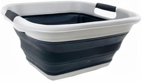 SAMMART 25L Zusammenklappbarer Wäschekorb / -wanne - faltbarer Aufbewahrungsbehälter/Organizer - tra