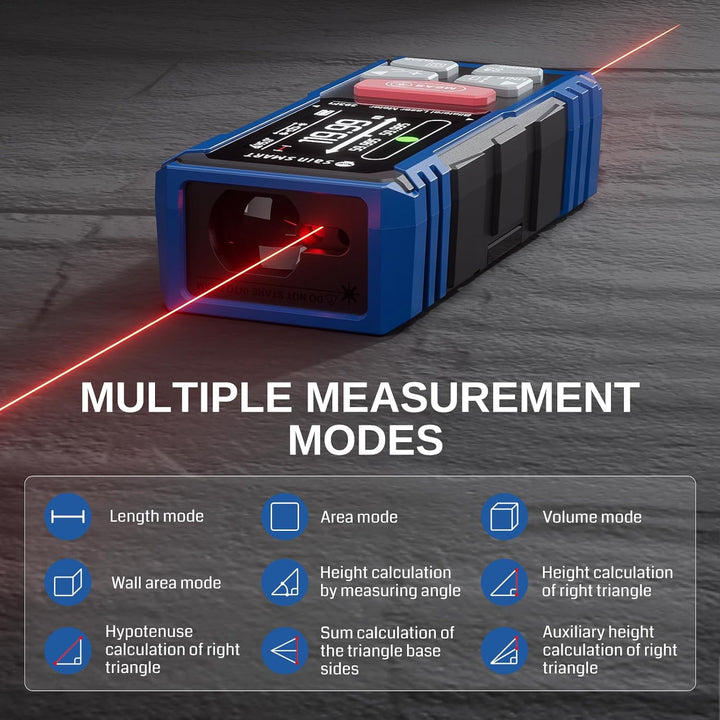 SainSmart Dual-Laser-Entfernungsmesser, 120 m, wiederaufladbarer Entfernungsmesser mit beleuchtetem