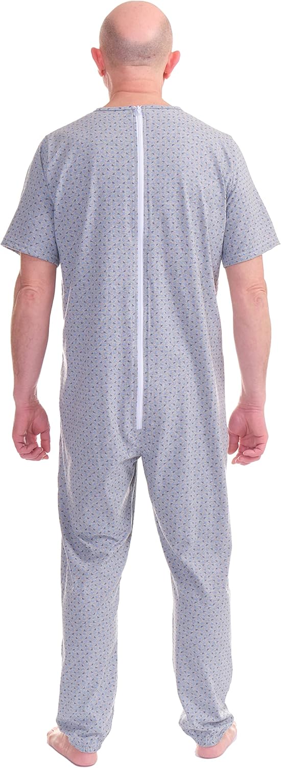 FERRUCCI COMFORT Schlafanzug für Gesundheit, Kurzarm, 1 Reissverschluss, hinten hinten, für den Somm