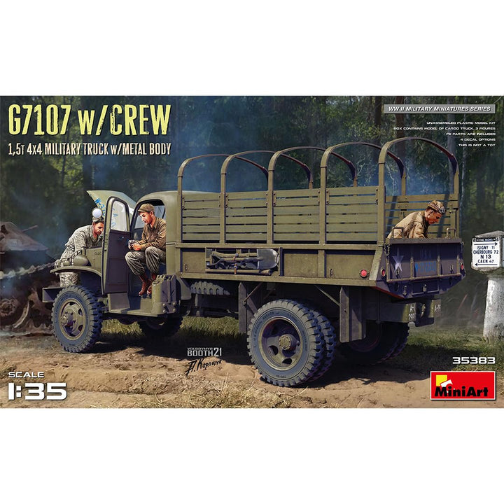 MiniArt MIN35383 1:35-G7107 w/Crew 4x4 Cargo Truck mit Metallkörper, geformte Farbe