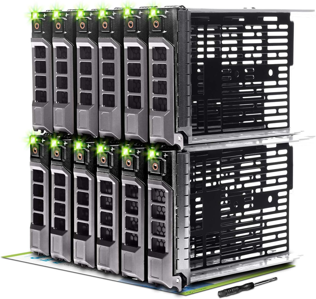 WORKDONE 12er-Pack - 3,5" Festplatten-Caddy - Kompatibel für Dell PowerEdge Server 11.-13. Gen. - mi