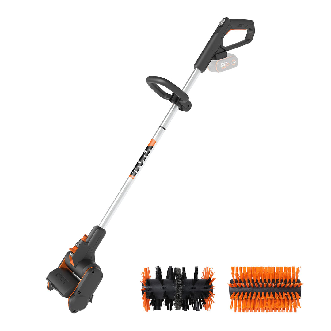 WORX 20V Akku-Bürste WG441E.9 inkl. 2 Bürsten ohne Akku und Ladegerät Schwarz/Orange Ohne Akku +