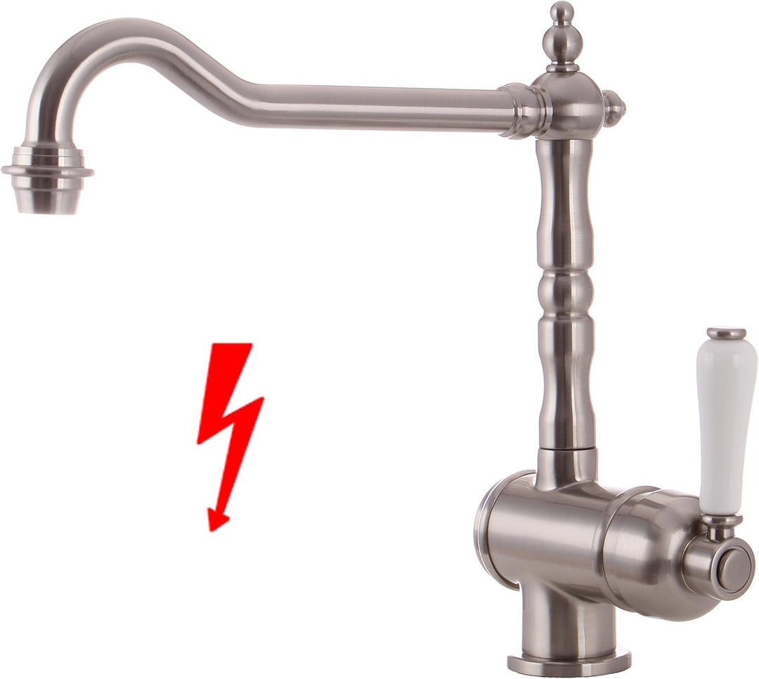 Grünblatt Niederdruck Nostalgie Landhausstil Matt Küche Armatur Küchenarmatur Einhebelmischer Wasser