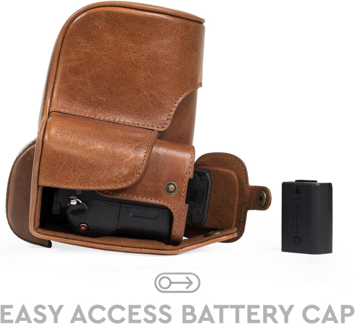 MegaGear Sony Alpha A7S II, A7R II, A7 II (28-70mm) Ever Ready Echtleder Kamera-Case mit Trageriemen