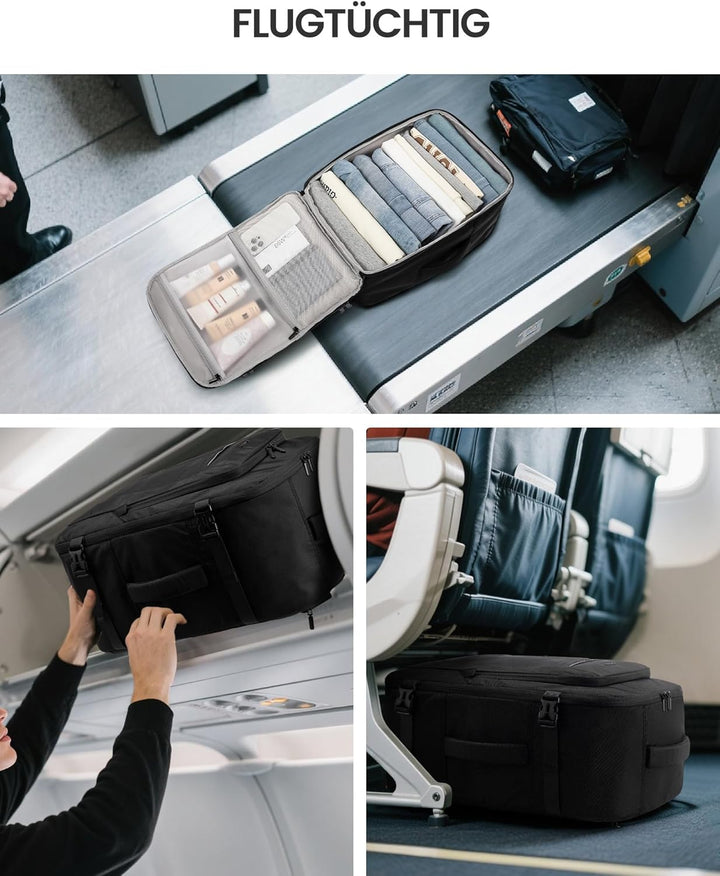 LOVEVOOK Handgepäck Rucksack Flugzeug, 15,6 Zoll Reiserucksack Herren Damen Kofferrucksack mit Lapto