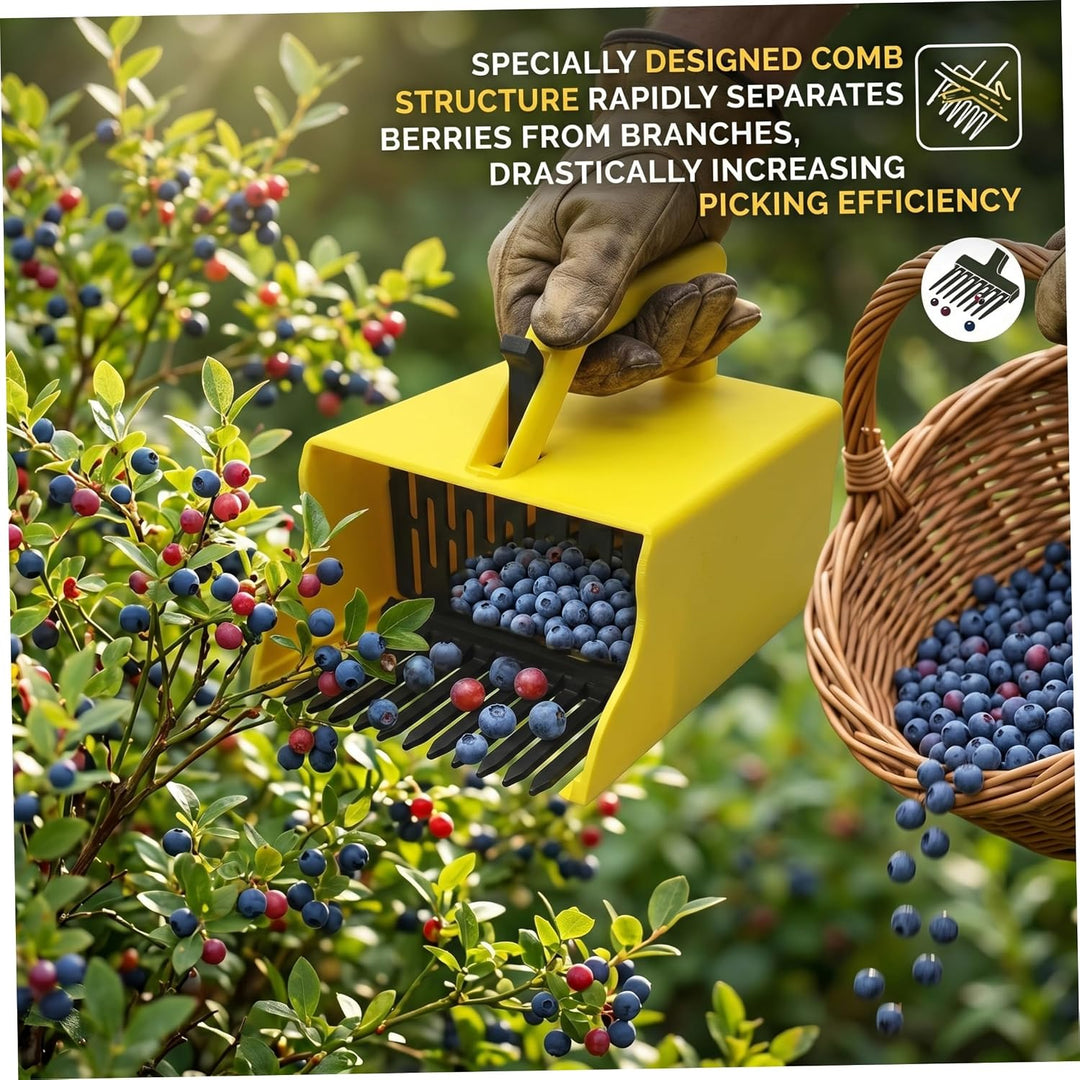 Blaubeerpflücker, effizientes Kamm-Beerenpflücker-Werkzeug, Blaubeerrechen mit ergonomischem Komfort