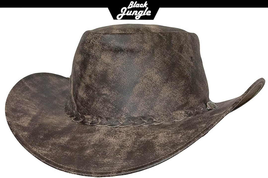 Black Jungle Denver Lederhut Westernhut Vollleder Cowboyhut Australienhut S Tan, S Tan