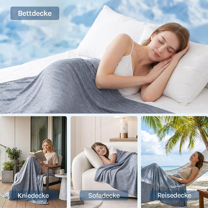 WOLTU Sommerdecke Selbstkühlende Decke Mikrofaser Arc-Chill, Kühldecke mit Q-Max>0.45, Kühl und Haut