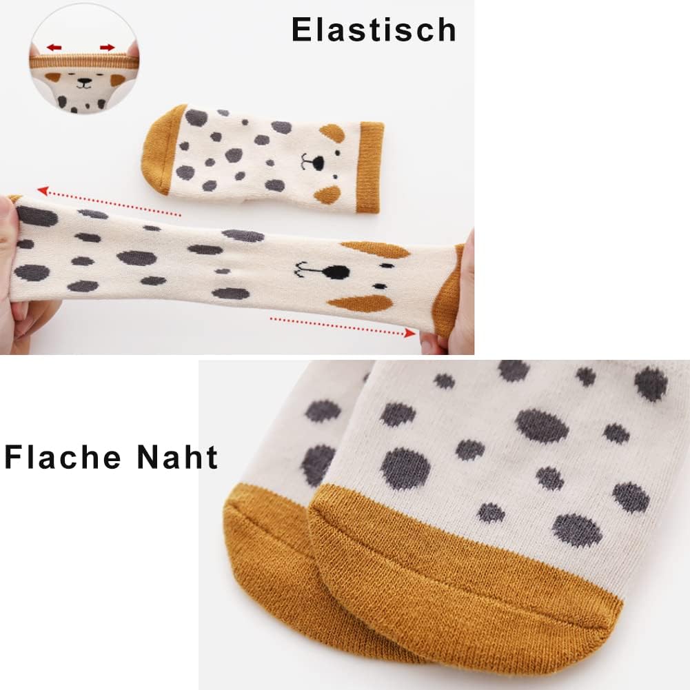 Rutschfeste Socken für Baby Mädchen Jungen 5 Paar Kinder Anti Rutsch Socken Sportsocken Stoppersocke