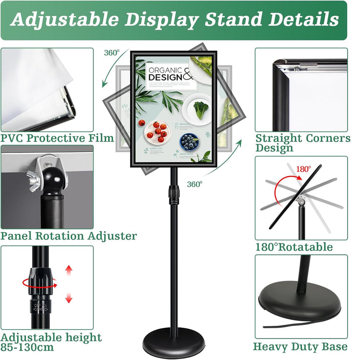 A3 Ständer Schilderhalter freistehende Schilder Aluminium Display Ständer Boden Poster Ständer für I
