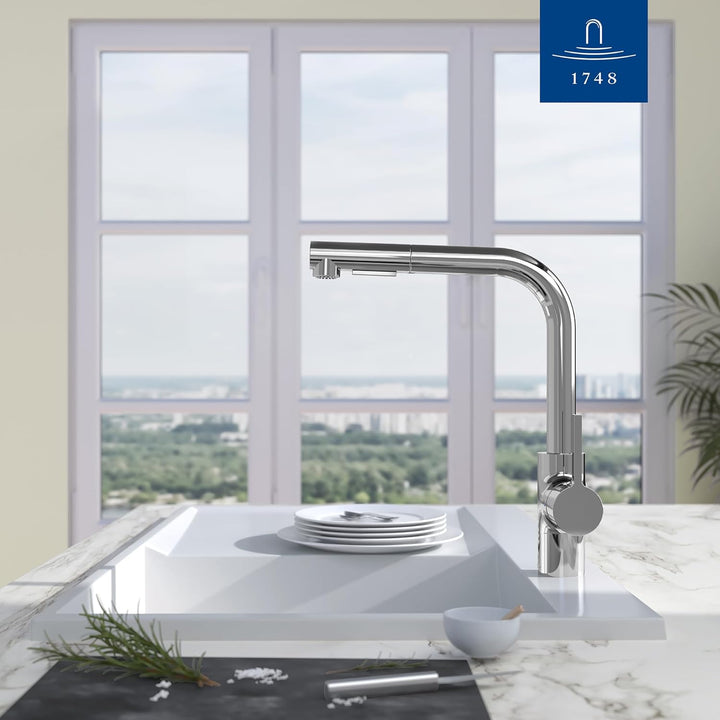 Villeroy &amp; Boch Variaro Küchenarmatur, Armatur Küche, 306 mm Auslaufhöhe, 360° schwenkbarer Auslauf,