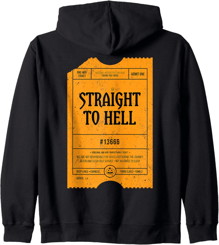Lustiges Vintage-Halloween-Kostüm #2 Cooles Ticket zur Hölle Kapuzenjacke