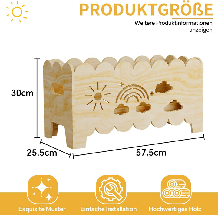 Kinder Bücherregal Holz, Montessori Bücherregal Kinder, Bücherkiste Kinder für Leseecke, Babyzimmer,