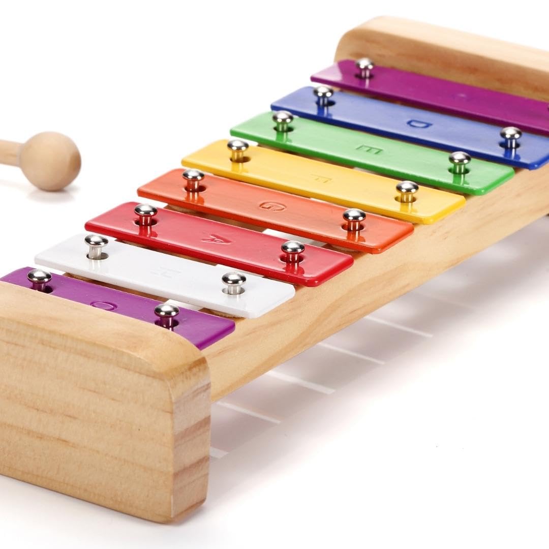 SCHMETTERLINE | Harmonisches Xylophon für Kinder aus Holz mit Notenheft | Glockenspiel und Liederbuc