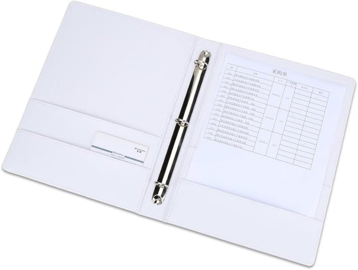 KINGFOM A4 Kunstleder Padfolio Ringbuch Business Datei Ordner Dokumentenhalter mit Kartenhalter (3 R