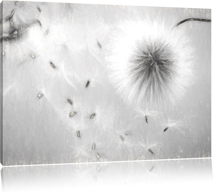 Pixxprint Pusteblumen in Bewegung Kunst als Leinwandbild/Grösse: 100x70 / Wandbild/Kunstdruck/fertig