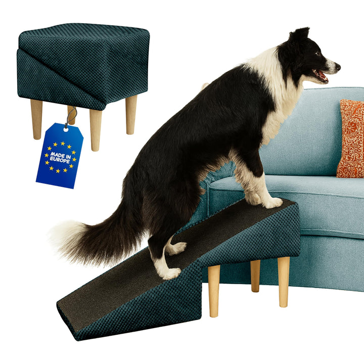 Outentin Hundetreppe Klappbar – rutschfeste Hunderampe & Weiche Haustiertreppe für Kleine & Grosse H