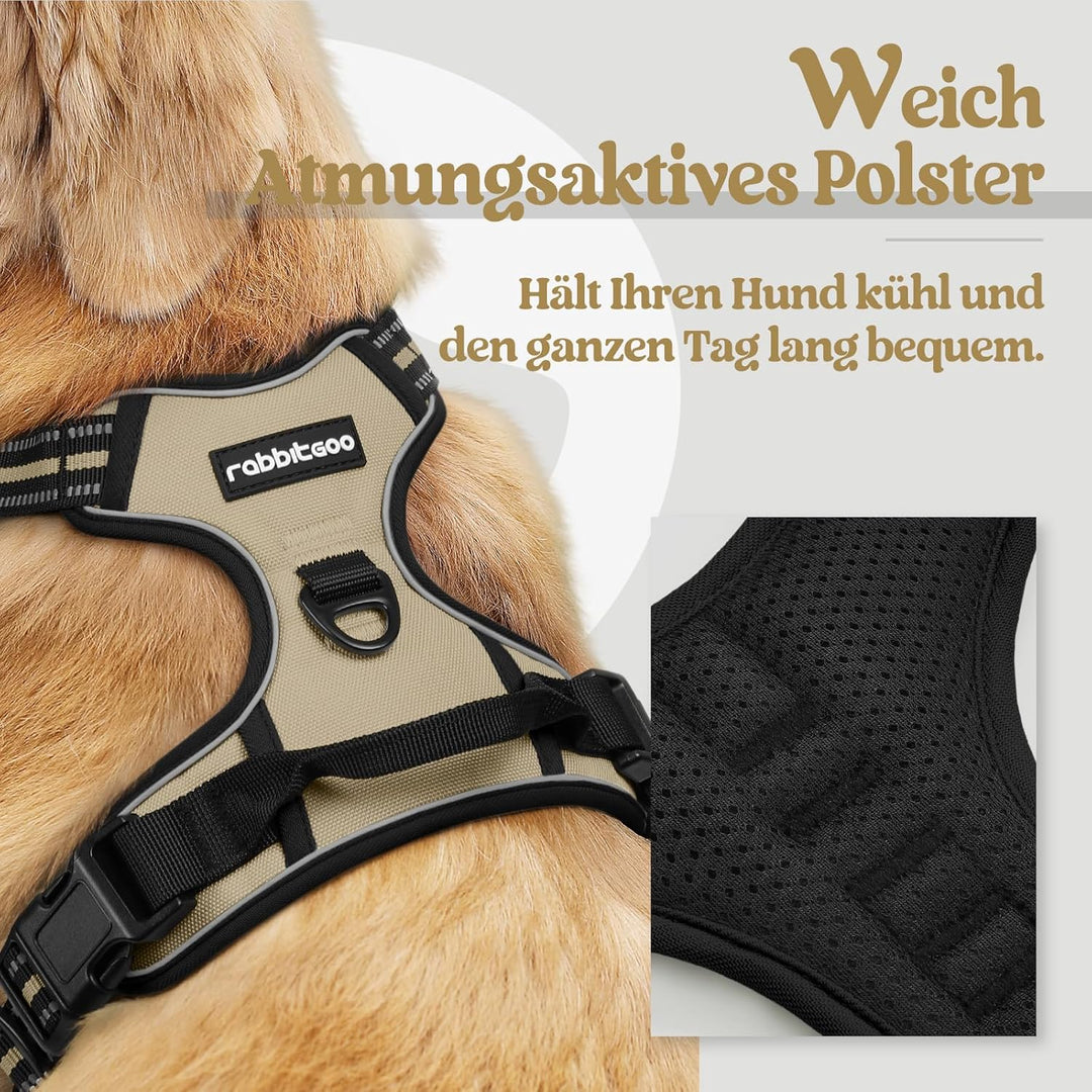 rabbitgoo Hundegeschirr Mittelgrosse Hunde, Anti Zug Geschirr mit Kontrolle, No Pull Verstellbar Hun