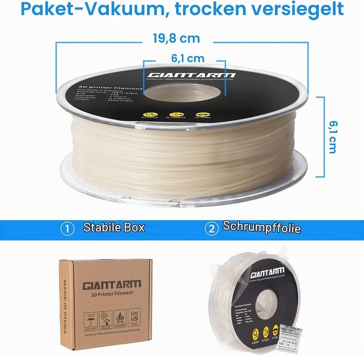 GIANTARM Leuchtet PLA Filament 1,75 mm,Glow In The Dark, Massgenauigkeit: ±0,02 mm, 3D-Druck-Filamen