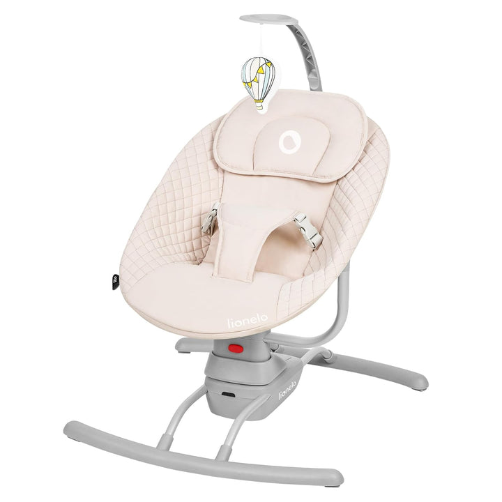 LIONELO RIO Elektrische Babywippe für Kleinkinder bis zu 9 kg Verstellbare Rückenlehne, 3 Wiegegesch