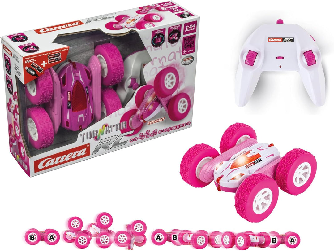 Carrera RC 2,4GHz Mini Turnator Pink I ferngesteuertes Auto ab 6 Jahren I Elektro-Car inkl. Fernbedi
