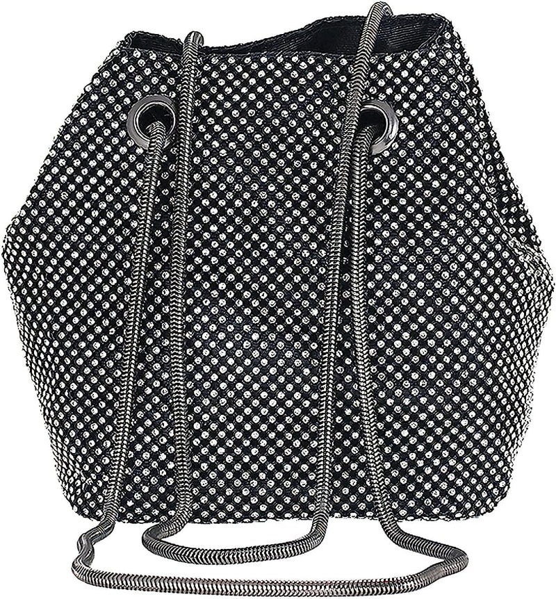 CORIOS Damen Abendtasche Shiny Strass Handtasche Strasssteine Bucket Bag Diamant Clutch Bag Glitzer