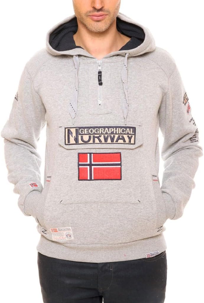 Geographical Norway Herren Gymclass Kapuzenpullover S Hellgrau, S Hellgrau
