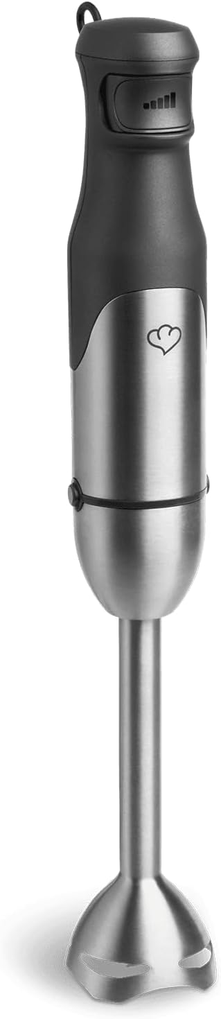 SPRINGLANE Edelstahl Stabmixer Set Sam 800 W, Pürierstab, Behälter mit Deckel, Zerkleinerer, Schneeb