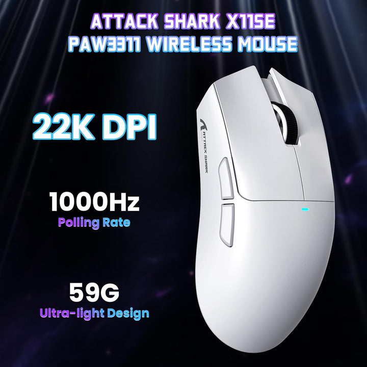 ATTACK SHARK X11 SE Kabellose Gaming-Maus, PixArt PAW3311 Gaming-Sensor, BT/2.4G Wireless/Kabelgebun