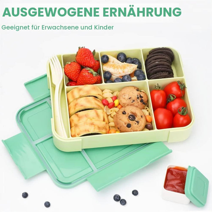 Bugucat Brotdose Kinder mit Fächern 1330ML 2 Set,Lunchbox Kinder Bento Box Auslaufsicher mit 6 Fäche
