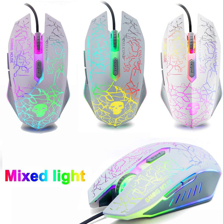 Gaming-Tastatur und -Maus UK-Layout ergonomische USB-Gaming-Tastatur mit Regenbogen-Hintergrundbeleu