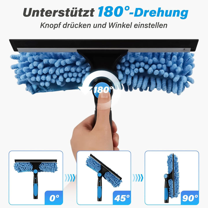 marysgift 2,9 M Teleskop Fensterwischer Abzieher Set, Staubwedel Teleskop,2 in 1 Teleskopstange Fens