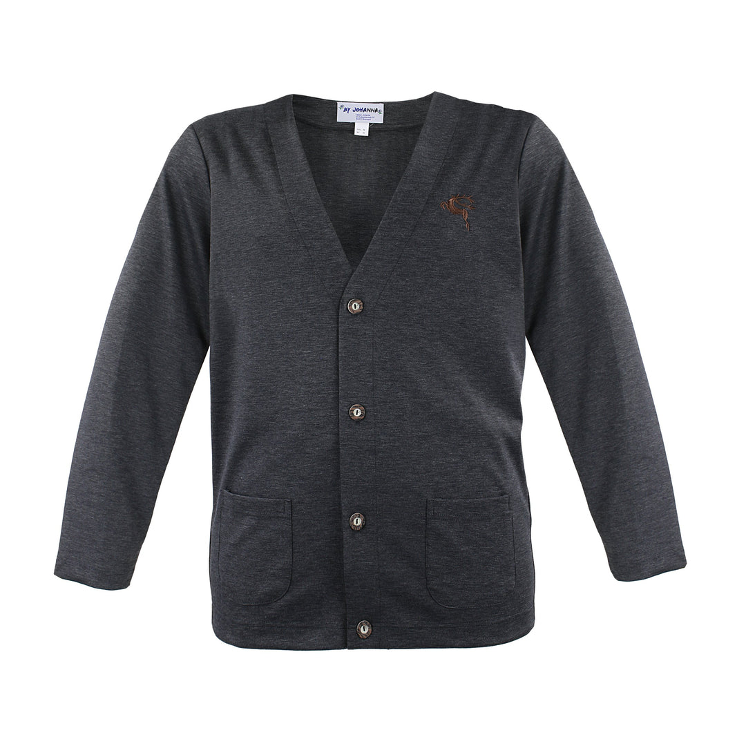 By Johanna Cardigan Trachtenjacke mit Knöpfen Herren | Trachten Strickjacke in grau-anthrazit | Fein