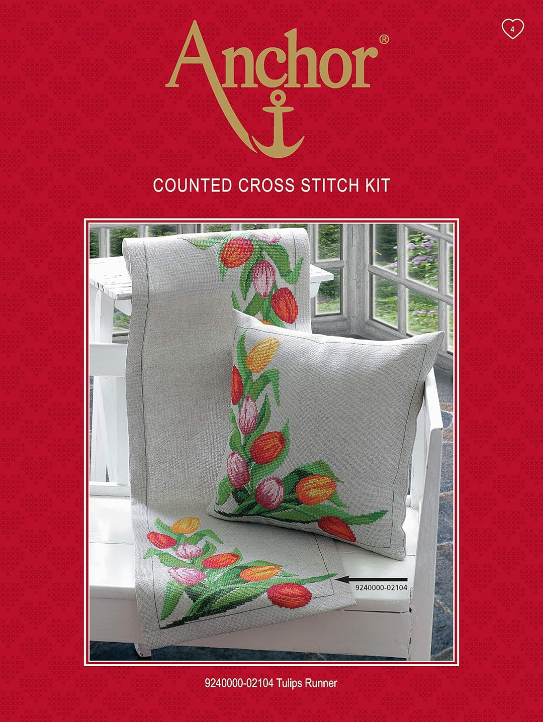 Anchor Stichset Kreuzstich-Set, 100% Baumwolle, Mehrfarbig, 140x240cm Poppy, Daisy and Bluebell, Pop