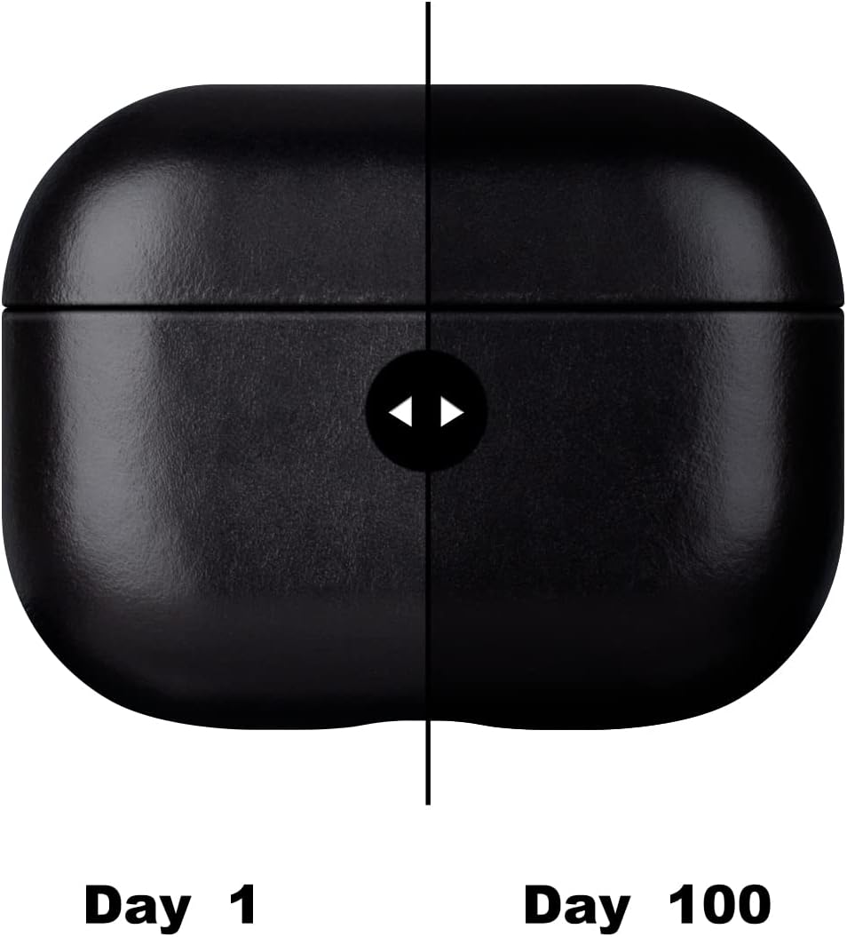 MAOGOAM Leder AirPods Pro 2 Hülle mit Knöpfen, Authentische Kristall-Pflanzenöl gewachste Lederhülle