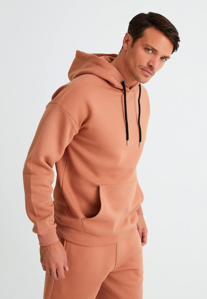 Leif Nelson Oversize Pullover mit Kapuze Hoodie Männer Kapuzenpullover Pulli Sweatshirt S Rosa, S Ro