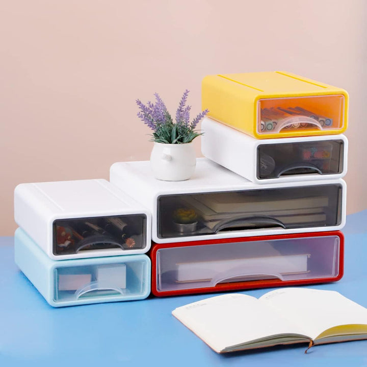 3Pcs Schreibtisch Organizer Schubladen, Stapelbare Desktop Aufbewahrungsbox mit 3 Schubladen, Büro S
